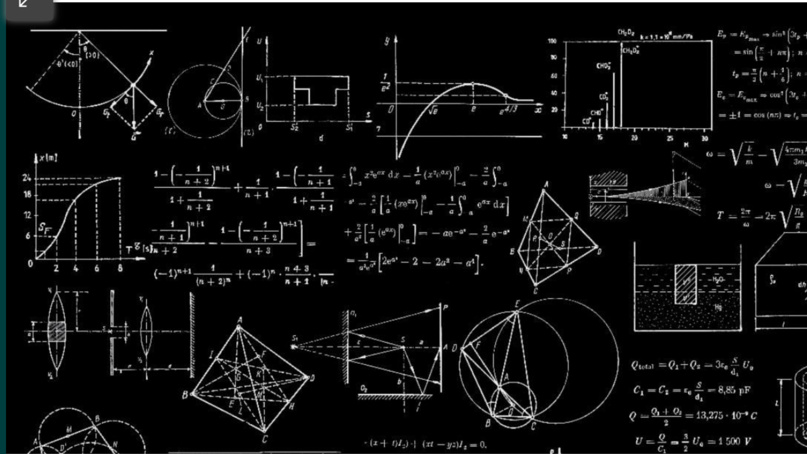 Graphic with equations and drawings